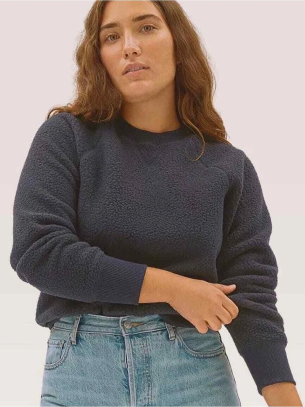 Everlane Renew Fleece Raglan Crewneck Sweater